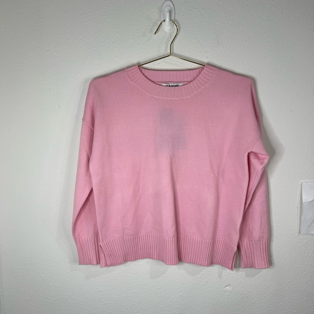 Azure Pink Cropped Sweater Women’s Small Soft Knit Pullover Top Casual Cozy